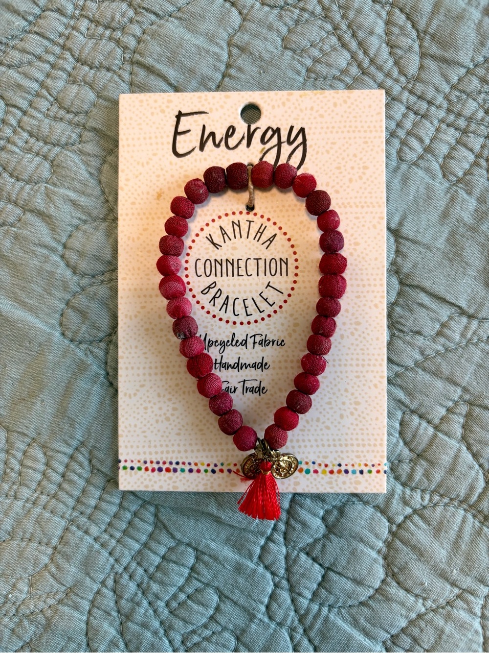 Kantha Connection Red Beaded Energy Bracelet